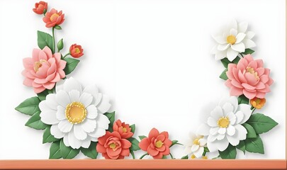 flower frame isolated on white background
