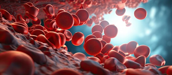 cholesterol in a blood cell - obrazy, fototapety, plakaty