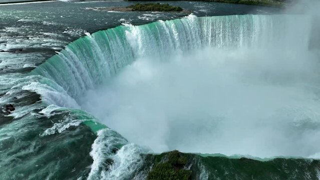 Niagara Horseshoe Falls Aerial View 4k