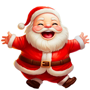 Christmas Santa Claus characters with Christmas gifts and toys, Happy and funny Celabretion elf isolate on Transparent background 