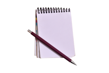 notepad notebook with pencil and blank sheet of paper