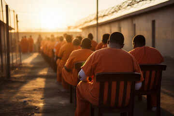 People Sitting in a Prison Ward