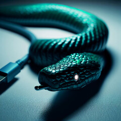 A tiny long hybrid of USB charger and snake. The electro USB charger snake.