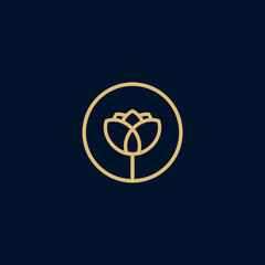 logo flower with circle gold color