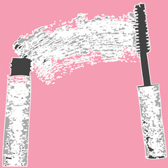 Mascara on a Pink Background vector