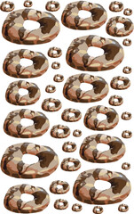 Vanilla Marble Donuts pattern vector
