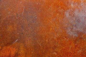Grunge rusty orange brown metal texture background and wallpaper  , material concept for architectural design  