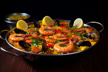 Capturing the Irresistible Aromas and Vibrant Colors of a Scrumptious Spanish Delight: Traditional Paella, a Flavorful Culinary Masterpiece Infused with Mediterranean Flavors
