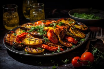 Colorful Escalivada: A Vibrant Tapestry of Grilled Mediterranean Vegetables, Showcasing the Delectable Charred Flavors of Traditional Spanish Cuisine