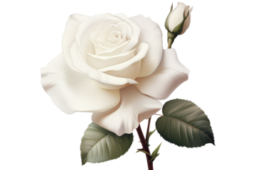 Aesthetic French rose, vintage floral illustration, classic design element on transparent background, Generative AI