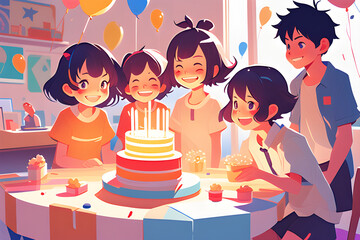 children with cake
Generative AI