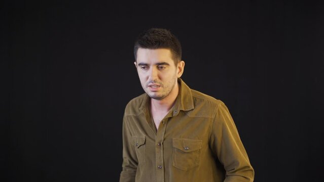 Cowardly and timid schizophrenic man.