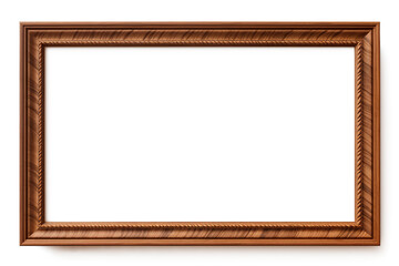 Brown frame isolated on transparent background, Generative AI