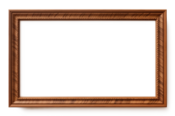 Brown frame isolated on transparent background, Generative AI