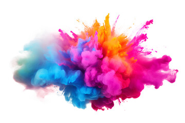 Fototapeta na wymiar Explosion of colored powder on a white background, Generative AI