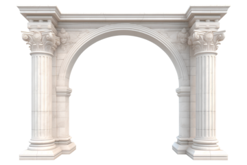 Arch pillar transparent Clipart, Roman entrance design on transparent background, Generative AI