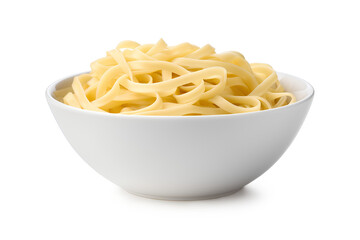 Bowl of boiled egg noodles isolated on a transparent background, Generative AI