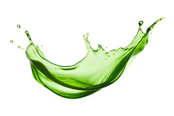 Drop of green paint falling in water on transparent background, Generative AI