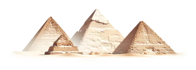 Foto op Canvas Egyptian pyramids isolated transparent background, Generative AI © mizan