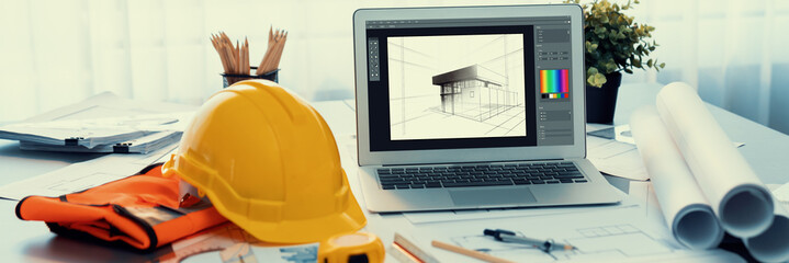 Architectural designed building blueprint layout and engineer tool for designing blueprint with...