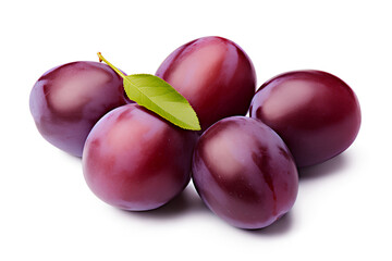 Plums Isolated on a Transparent Background, Generative AI