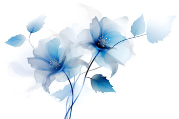 PNG Flower Blue Illustration, Remixed From Vintage on Transparent Background, Generative AI