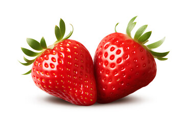 Red Strawberries Isolated on a Transparent Background, Generative AI