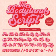 Fotobehang Abstract professional groovy Retro related The Bodyland Script Font Template © Shahabul