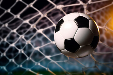 Soccer ball. Football victory concept. Background with selective focus and copy space