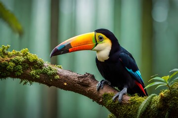 Obraz premium toucan on a branch generated by AL the technology