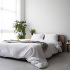  a minimalist bedroom focus on white beds
