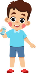 Kid Holding a Glass of Water