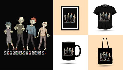 Halloween cartoon t-shirt design vector