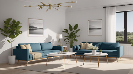 photorealistic modern living room