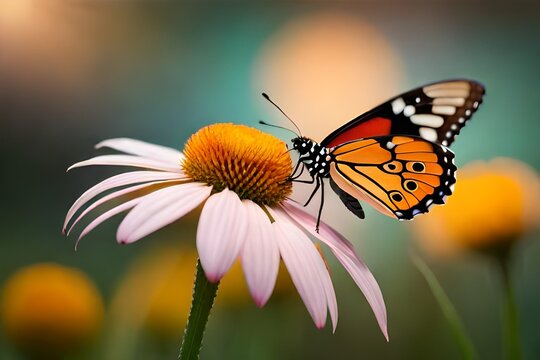 butterfly on flower generated by AL the technology