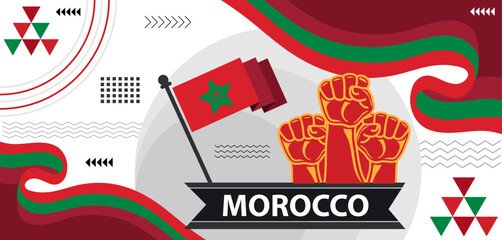 Morocco national day banner Design,Modern Abstract Banner Design, Abstract Templates Design, Moroccan people..eps