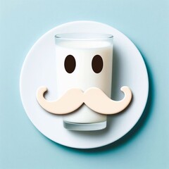mustache on a cup of milk 