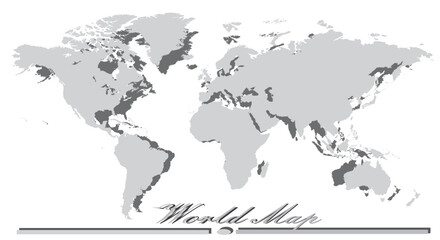 world map with a white background