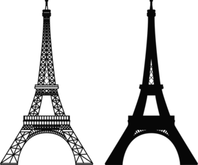 Foto op Canvas Eiffel tower vector illustration. Famous Paris monument by day. © Behemoth Digital