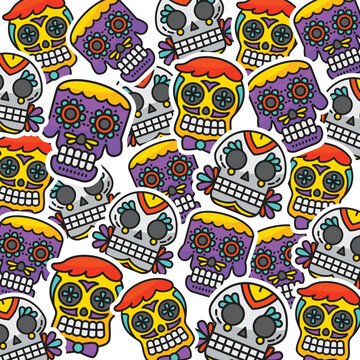 Pattern design of die de muertos celebration