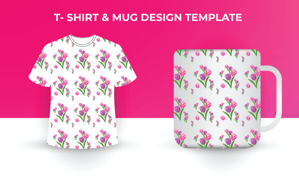 vector modern t-shirt & mug design template