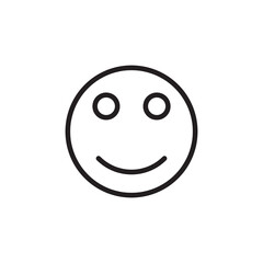 The icon of a person's smile. a human laugh. Simple linear illustration on white background..eps