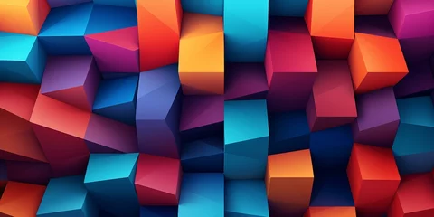 Rolgordijnen geometric colorful 3d shape pattern background © Young