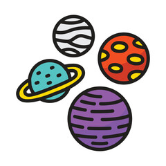 Planets icon design illustration. Vector design