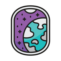 Illuminator planet icon design illustration. Vector design