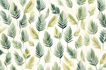 Leaves or tropical leaf on white background. Illustration for fabric pattern, print background and wallpaper in summer theme. Generative AI.