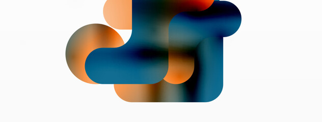 Gradient Geometry. Minimalist Fusion of Lines and Circles, Crafting Serene, Captivating Abstract Background