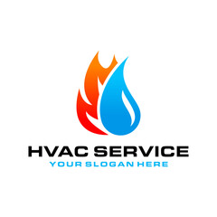 Illustration vector graphic of creative hvac logo template plumbing, heating, and cooling service logo design 