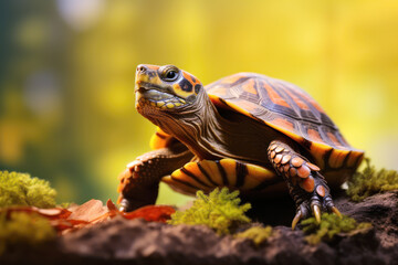 Obraz premium Tortoise goes into the water