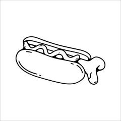 vector illustration of hot dog with bone concept